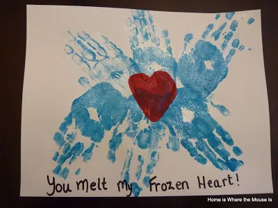 Frozen Hand-print Valentine