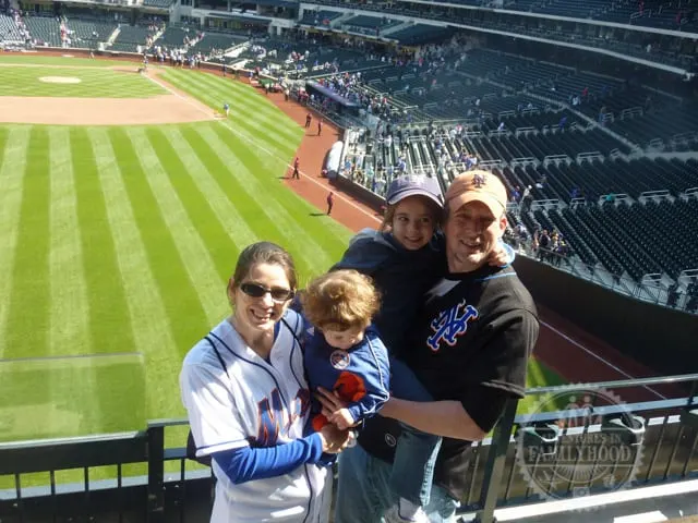 family photo at Citi Field after the Mets baseball game