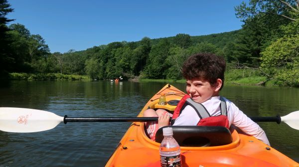 boy kayaking